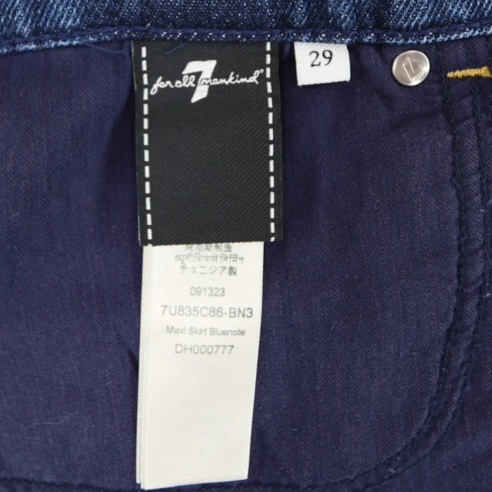7 for All Mankind Maxi Skirt Womens 29 Blue Note Lyocell Soft Stretch Denim